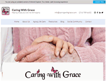 Tablet Screenshot of caringwithgrace.com